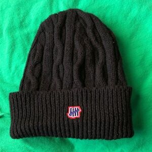 Undefeated Black Cable Knit Beanie